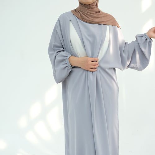 Front Zip Breastfeeding Dress for Mothers – Modest Abaya Style