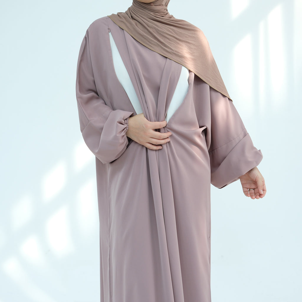 Front Zip Breastfeeding Dress for Mothers – Modest Abaya Style