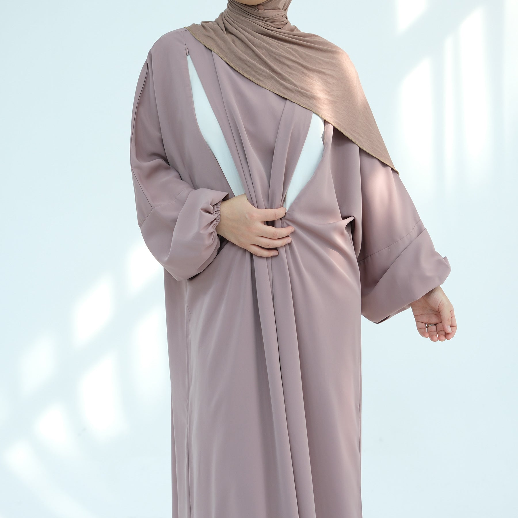 Front Zip Breastfeeding Dress for Mothers – Modest Abaya Style