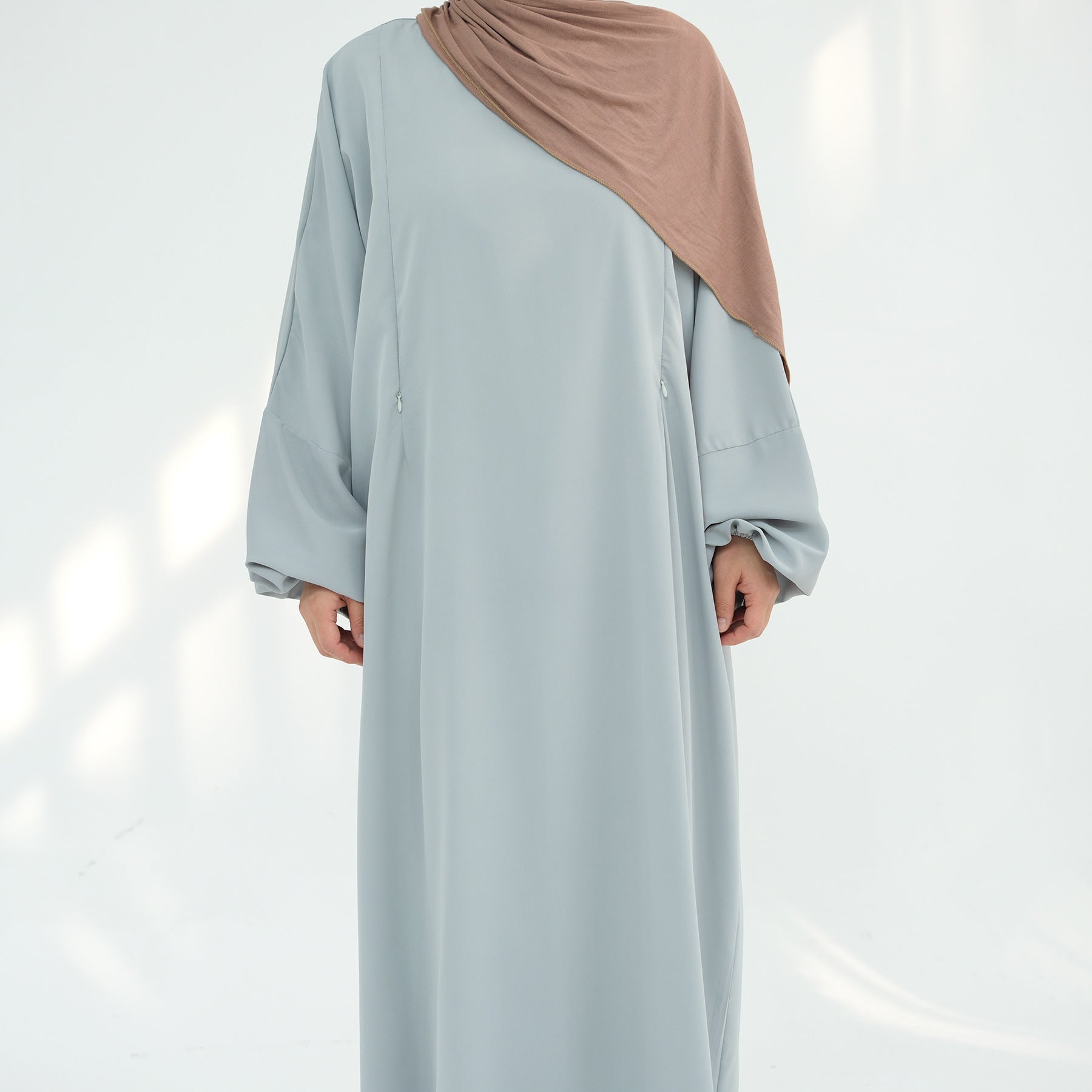 Front Zip Breastfeeding Dress for Mothers – Modest Abaya Style